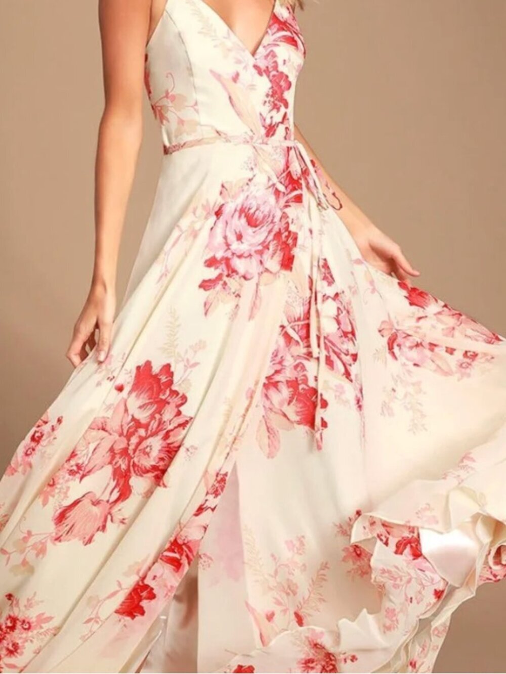Lulu's Elegantly Inclined Wrap Maxi Dress